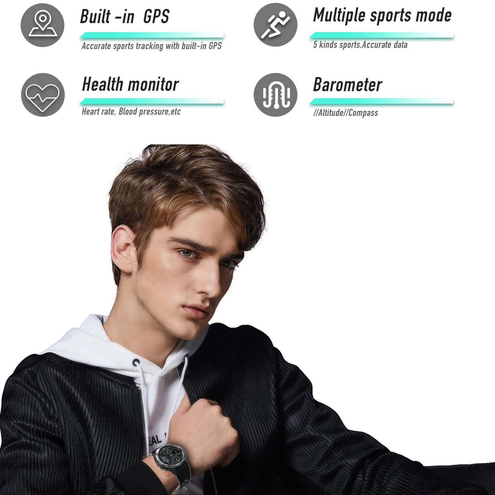 

2020 Gps M6 Smart Watch Men 1.3 Inch 360mah Bluetooth Call Compass Barometer Geomagnetic Induction Gyro Outdoor Smartwatch #6#g3