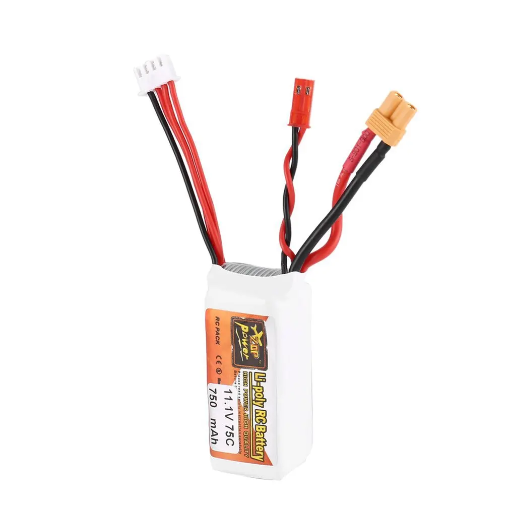 

ZOP Power 11.1V 750mAh 75C 3S 1P Lipo Battery JST XT30 Plug Rechargeable for RC Racing Drone Helicopter Car Boat Model