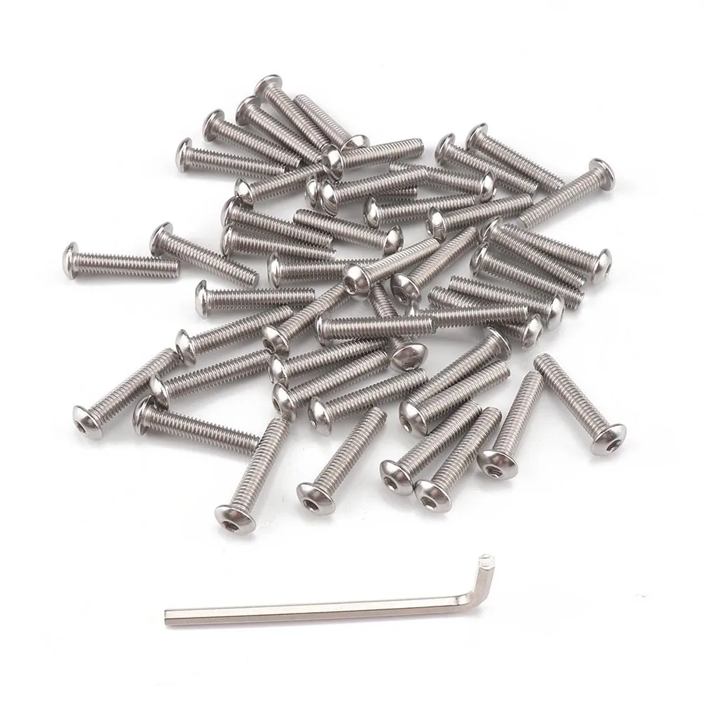 

Wrench Stainless Steel 304 Round 50pcs Stainless Steel Flat Round Head Hexagon Socket Screw With Wrench