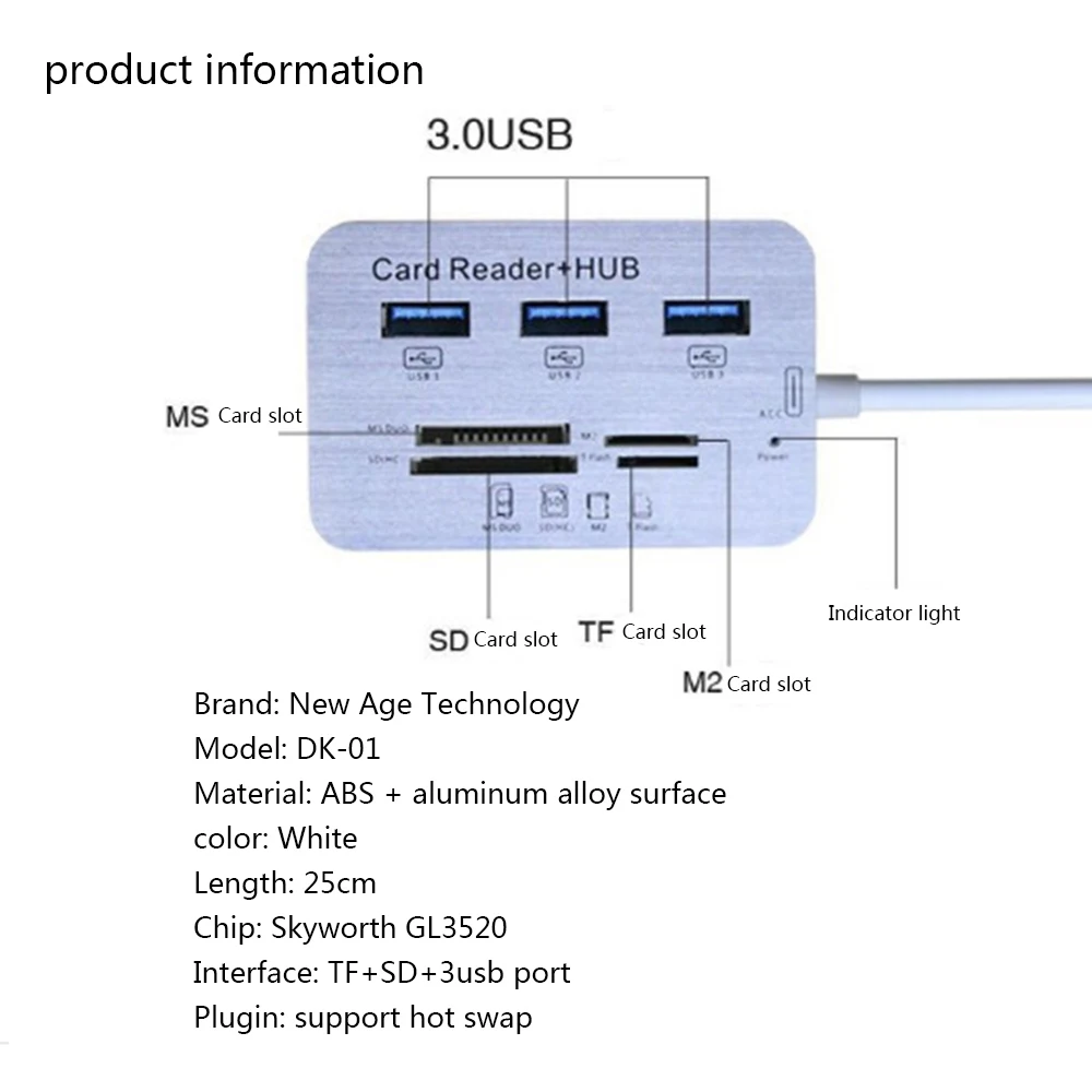 USB HUB 3.0 Multi Splitter 3 Ports Card Reader Hub Super Speed Micro Hab for Computer Accessories | Компьютеры и офис