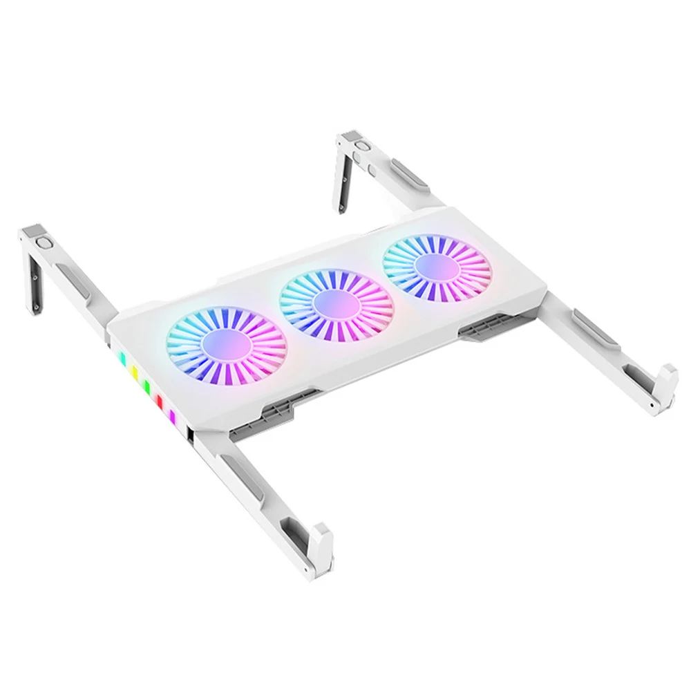 

Folding Laptop Cooling Pad with 3 Quiet Cooling Fan RGB Light Portable Notebook Cooler for Laptop within 18 Inches