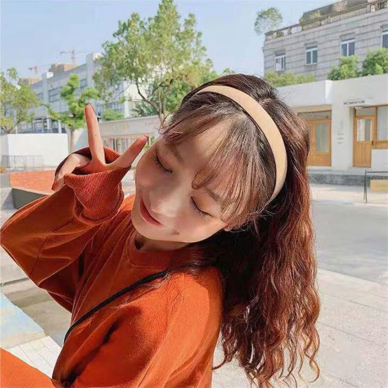 Корейский модный простой однотонный цветной головной убор для волос женщин