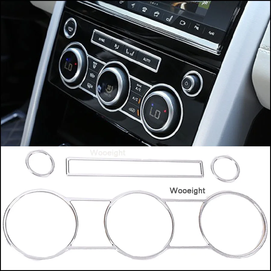 Wooeight Silver Central Control Air Conditioning AC Button Trim Window Panel Frame Fit For Land Rover Discovery 5 LR5 2017-2020 |