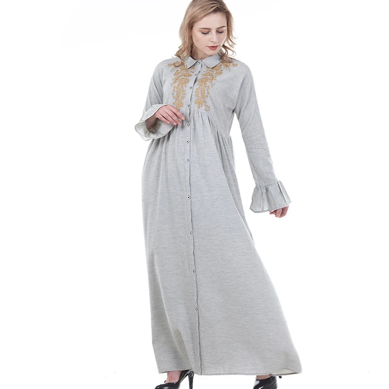 Мусульманское платье кардиган Abaya мусульманское с вышивкой в мусульманском и