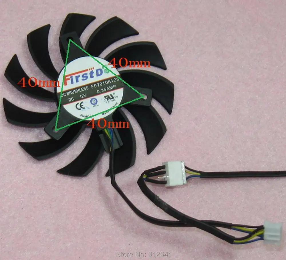 Сменная видеокарта R146 Firstdo FD7010H12S 75 мм двойной вентилятор 40 12 В 0 35 А 4 контакта для