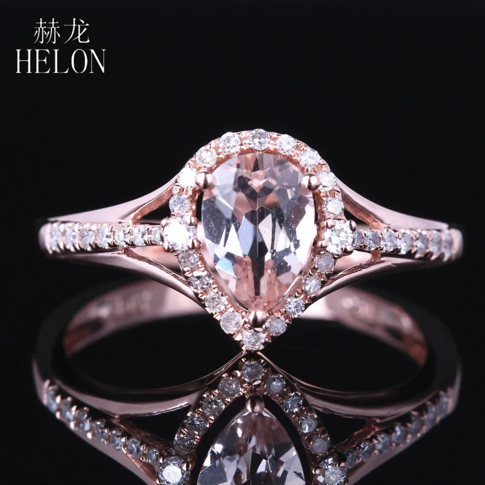 HELON Сверкающее однотонное 14K розовое золото AU585 безупречные жемчужные