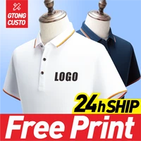 gtong summer casual mens and womens custom short sleeved printed logo breathable polo shirt with embroidery