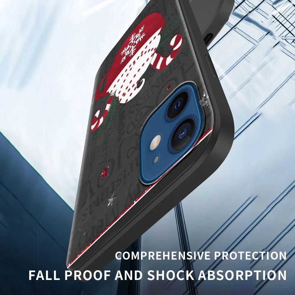 silicone phone case for iphone 12 13 mini 11 pro max 7 8 6 6s plus xr x xs 5 5s se 2020 cover fundas merry christmas new year free global shipping