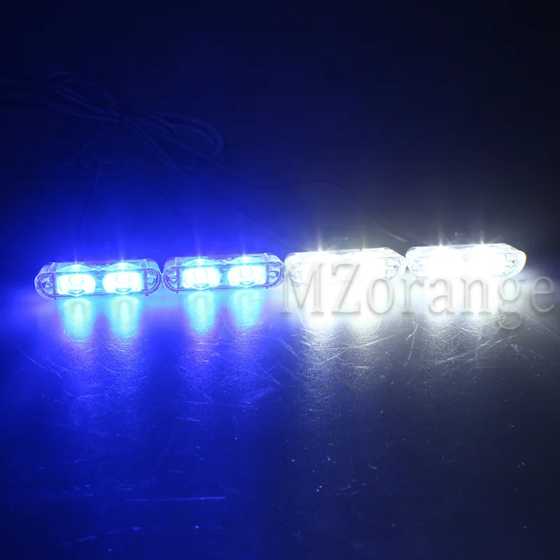 2 blue 2 white 4x2 полицейские проблесковые огни на светодиодах с беспроводным пультом дистанционного управления, СВЕТОДИОДНЫЕ стробоскопы, мигалки, автомобильные вспышки, ФСО, вспышка в автомобиль, полицейский свет - Цвет: 2 blue 2 white