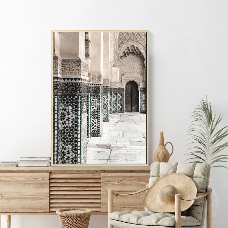 Настенный постер исламской архитектуры мечеть искусство холст печать дверь
