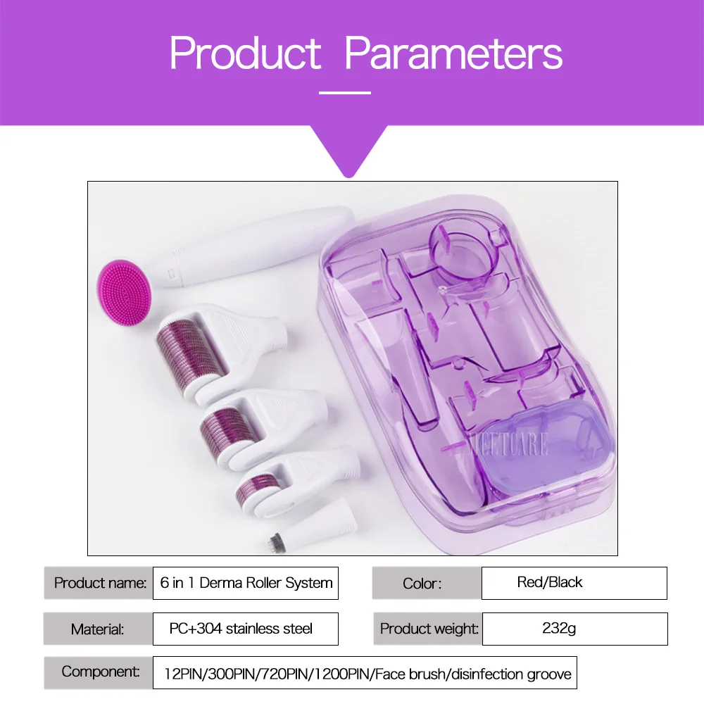 Дерма ролик микро иглы Набор 6in 1 Гидра микроиглы для глаз кожи лица и тела Красота