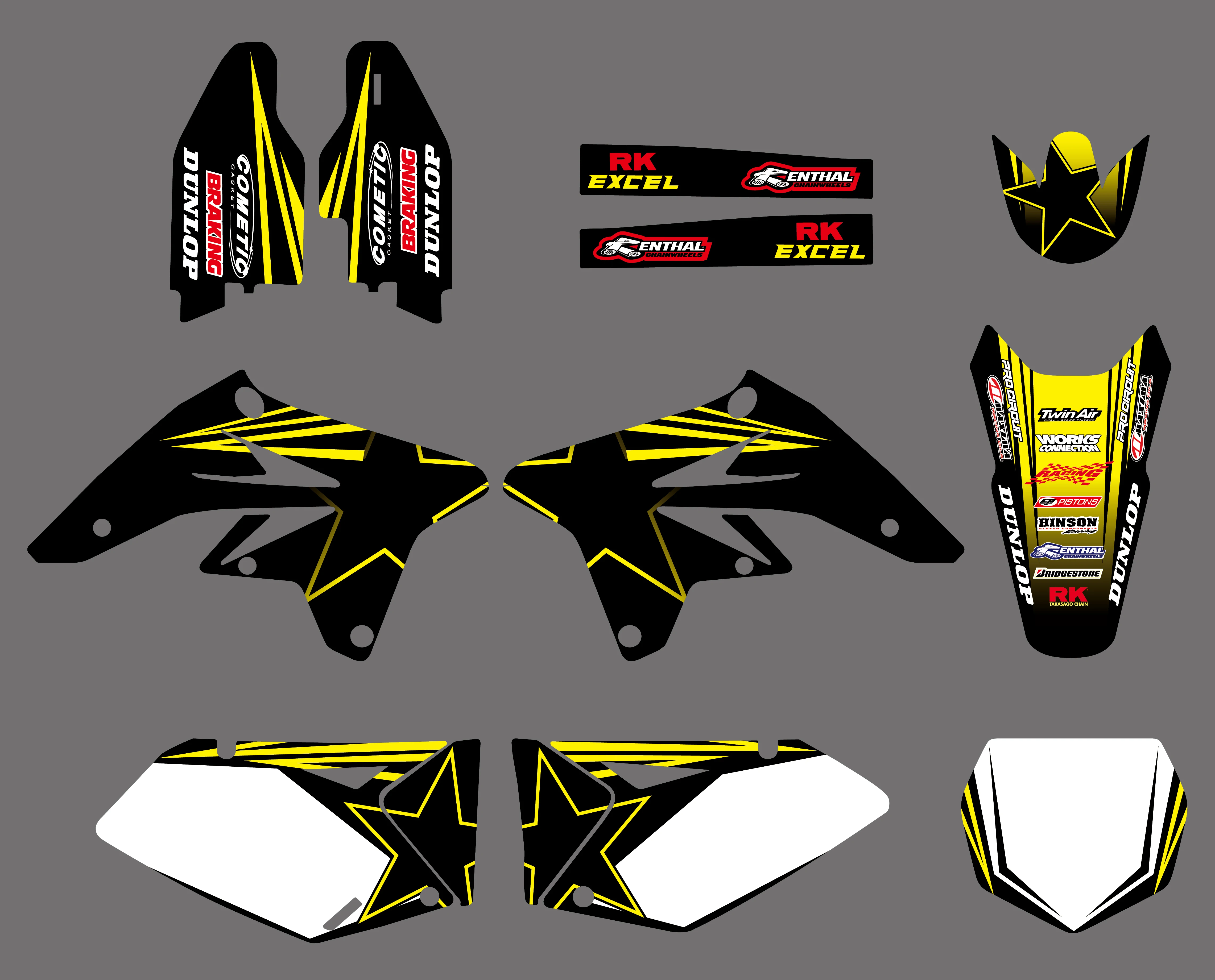 

H2CNC Graphics & Background Decal Sticker Kits For Suzuki RMZ250 RM-Z250 2007 2008 2009 RMZ RM-Z 250