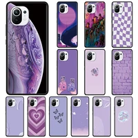 purple background pattern silicone case for xiaomi mi 10t pro note 10 11 lite 5g 9t a2 8 lite cc9 pro cc9e 9 pro 5g phone cover