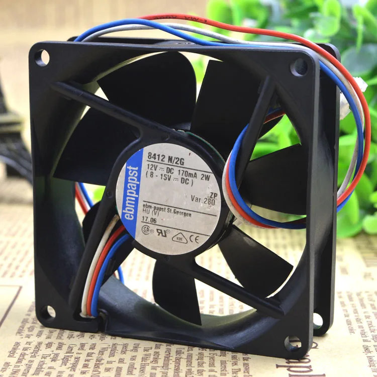 

NEW 8025 TYP 8412 N/2G 8CM 12V 2W 3 wires Motor protection cooling