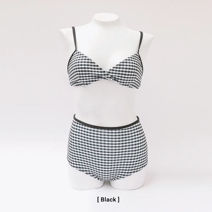 Сексуальный красный белый клетчатый купальник-бикини с высокой талией женский