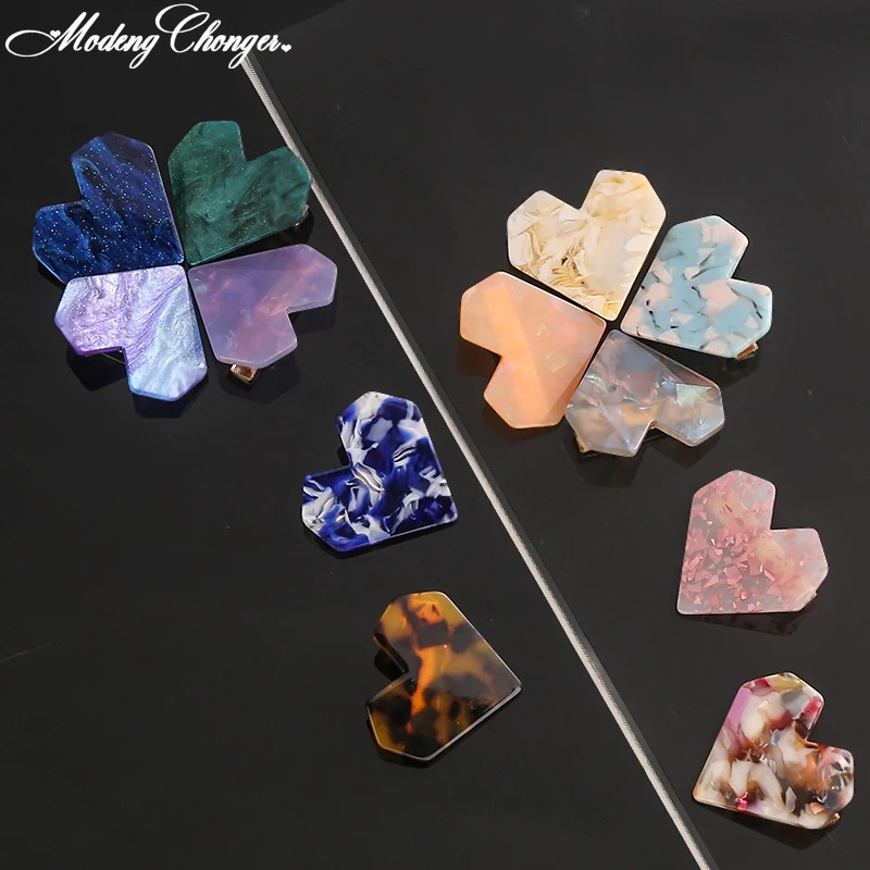 

Fashion Heart Shape Hairpins Resin Geometric Shiny Shell Hairgrip Ladies Girl Hair Clip For Women Hair Accessories Free Shipping