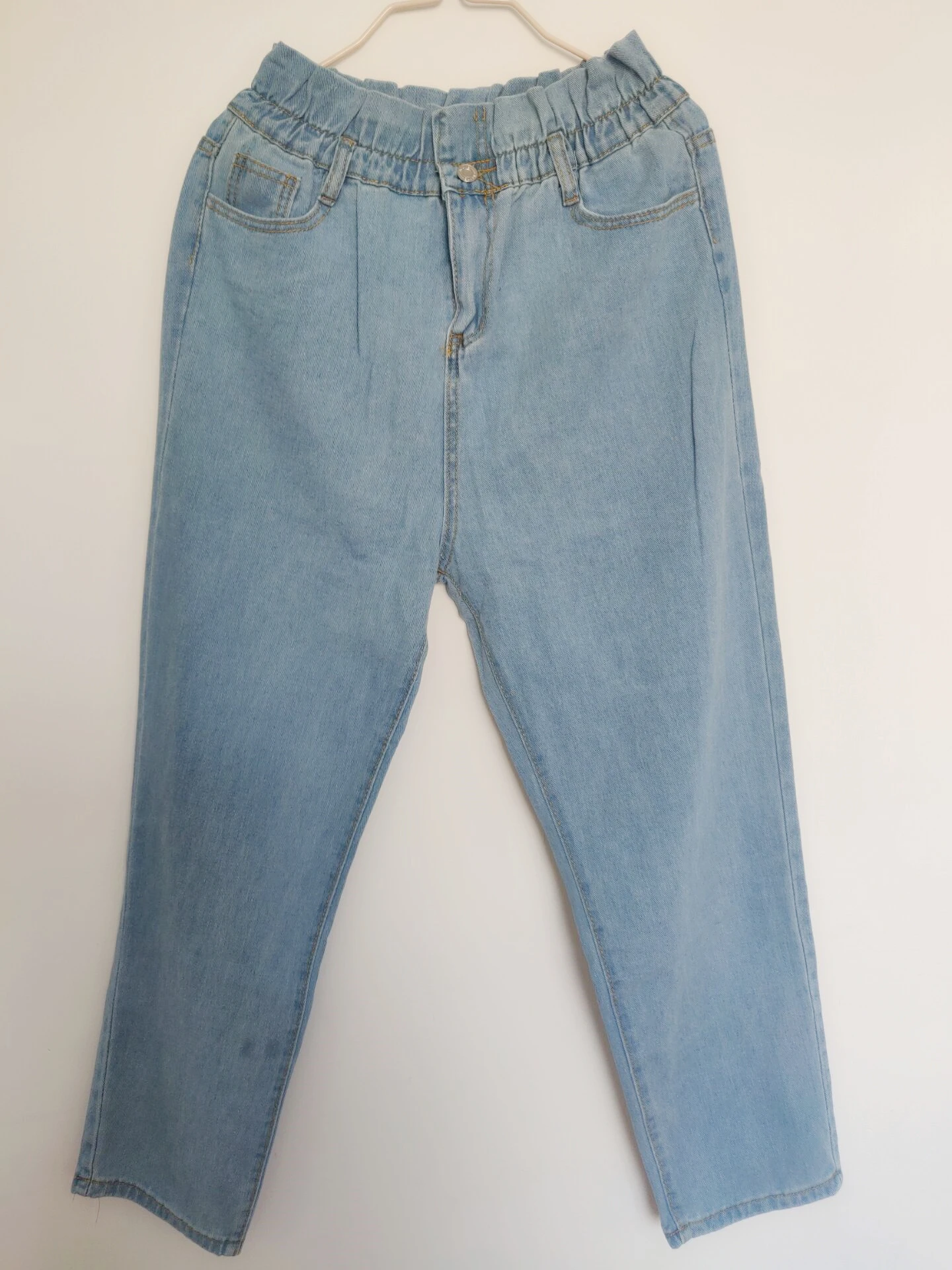 

Denim Pants Women KALENMONS Vintage High Waist Washed Jeans Pocket Bleached Summer Casual Trousers Punk Baggy Work Sexy Jean
