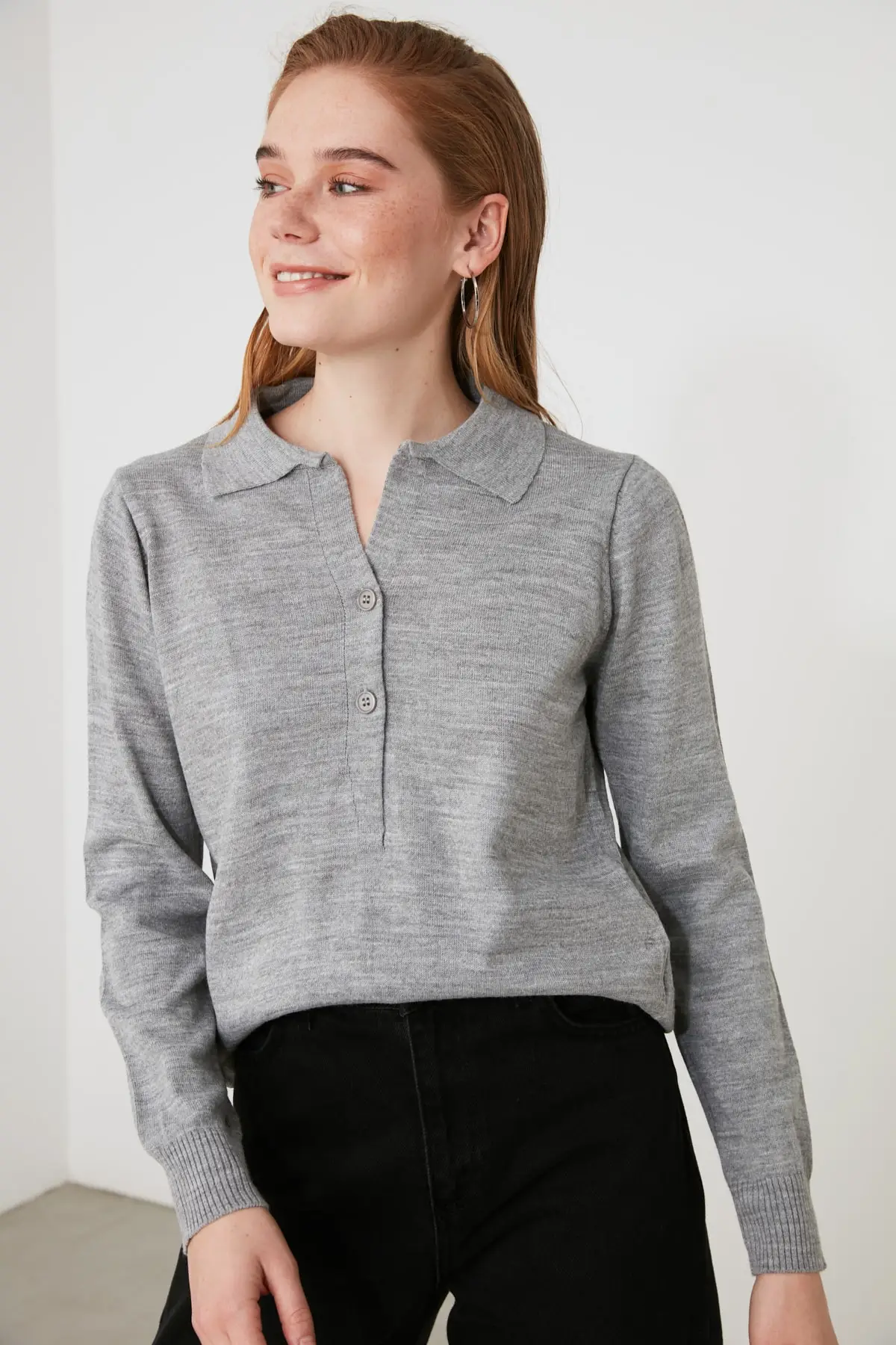 

Trendyol Polo Collar Knitwear Sweater TWOAW21KZ0308