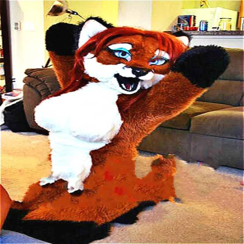 Сексуальный костюм лисы маскота карнавальные меховые костюмы вечерние с героями