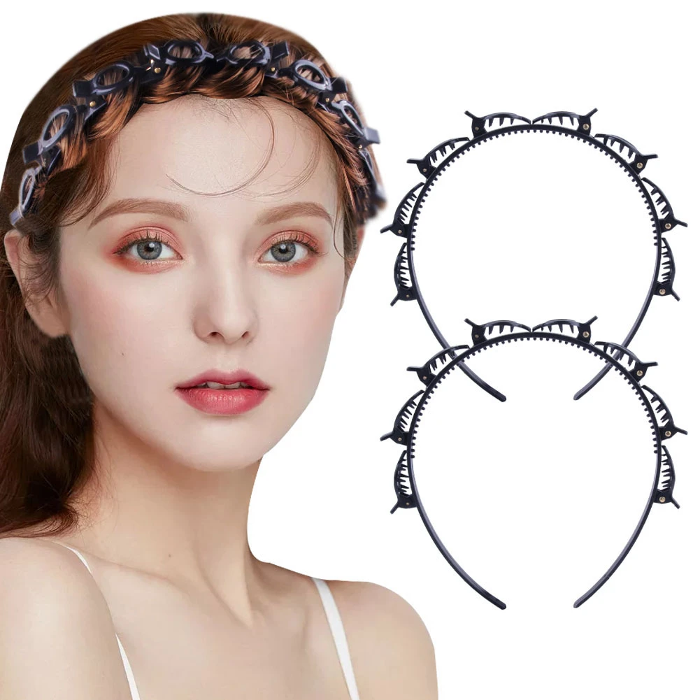 Двухслойные резинки для женщин Готическая укладка волос Зажим-завиток из пластиковой оплетки Ободок для волос Аксессуары для прически.