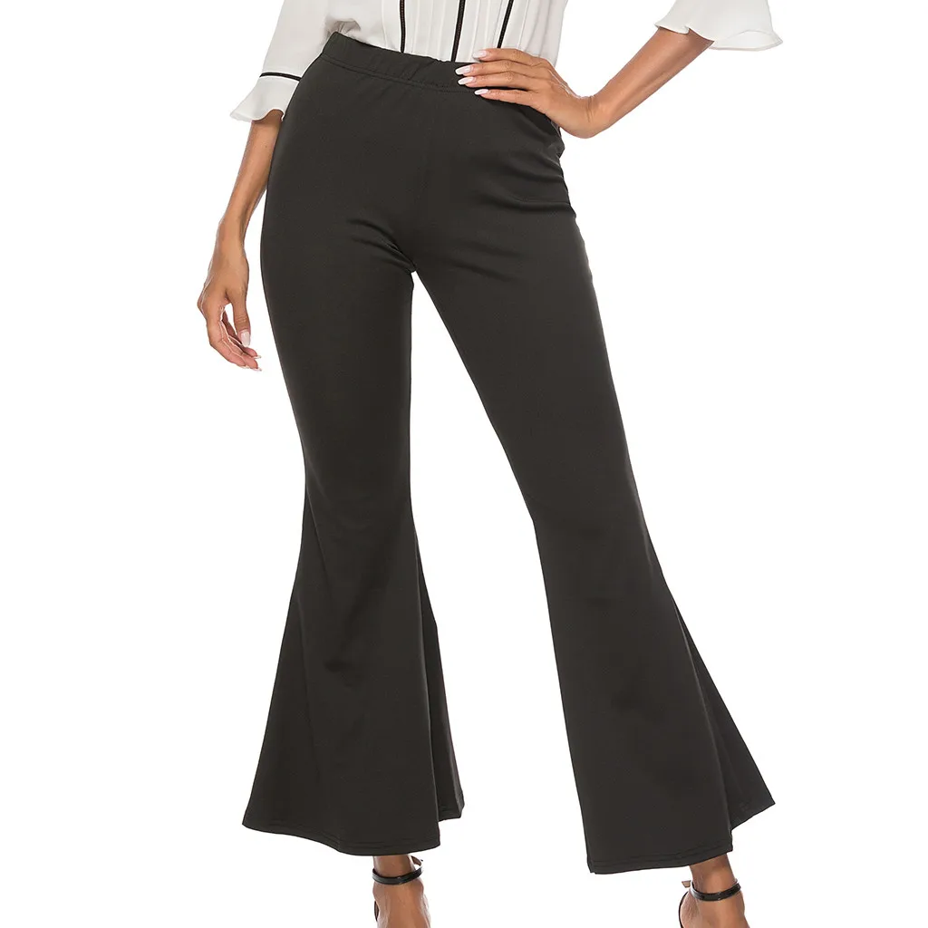 

2019 New Style Women Fashion Slim Women's Causal Office Ladies High Waist Solid Long Pants Sandy Beach Pants Z81