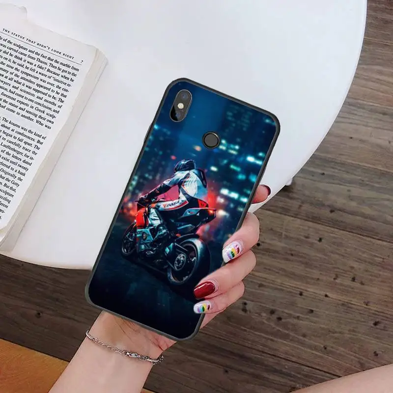 

Handsome motorcycle Phone Case For Xiaomi Redmi 7 9t 9se k20 mi8 max3 lite 9 note 8 9s 10 pro Soft Silicone Shell Cover Funda