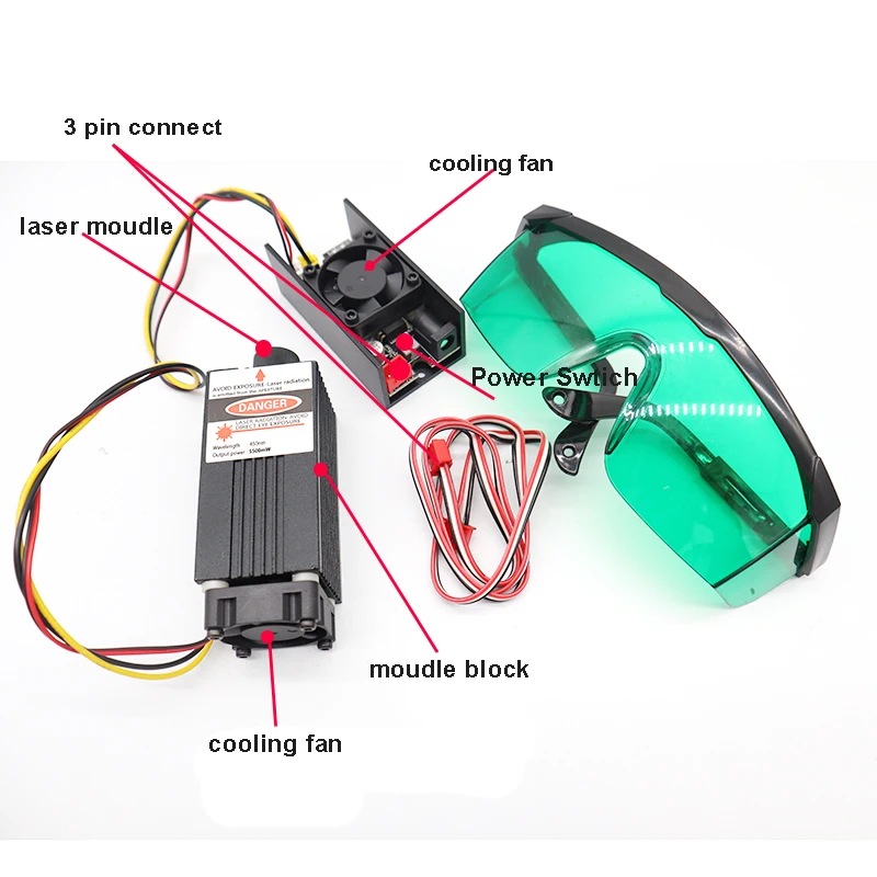 Лазерный модуль 0 5 Вт 15 с регулируемым фокусом для серии CNC 3018 лазерный гравер