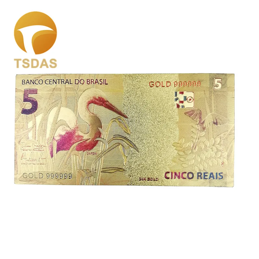 Бразилия 5 999 золотых банкнот мира поддельные коллекции денег 10 шт./лот 24 к Золотая