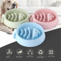 pet slow eating feeder fish bone shape dog bowl dog feeding food bowls bloat stop healthy interactive puppy food plate dishes