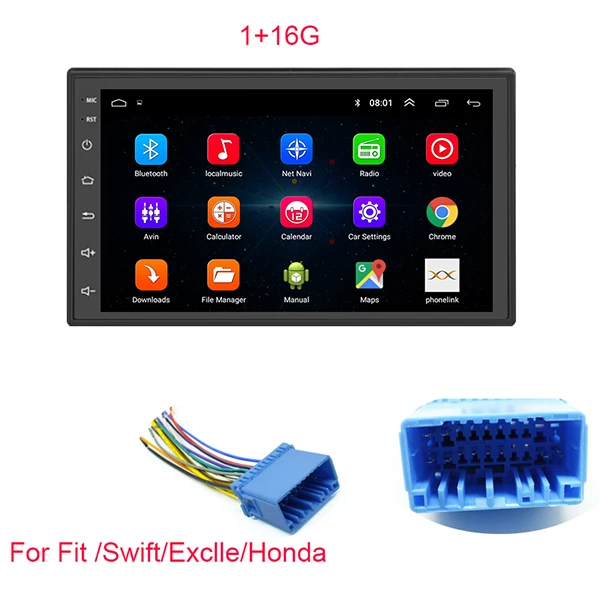 Honda cable Navivox " Радио gps 2 DIN в автомобиль плеер Android 8,1 GO Универсальный радио gps Навигация Аудио плеер для Nissan Toyota hyundai Polo - Цвет: Honda cable