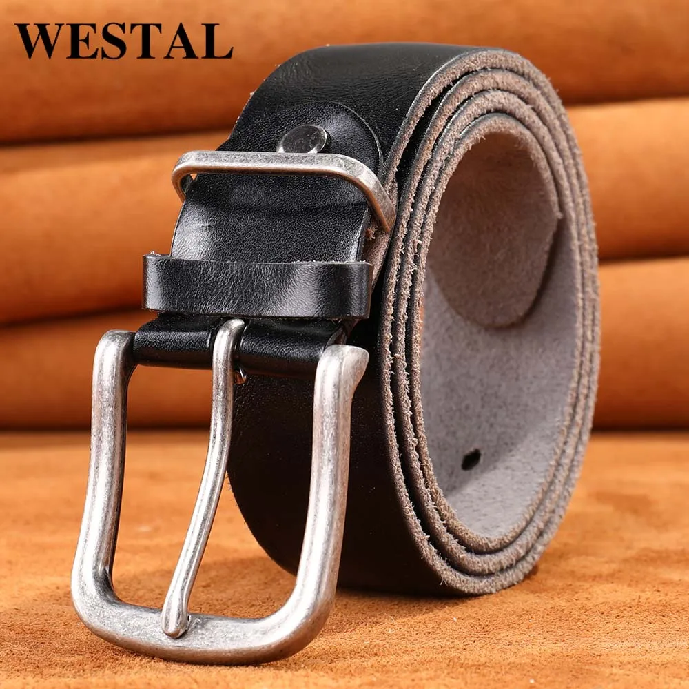 

WESTAL Men's Belt Genuine Leather For Waist Belt Designer Men's Leather Belts Male Buckle Fashionable Casual High Quality PD3128