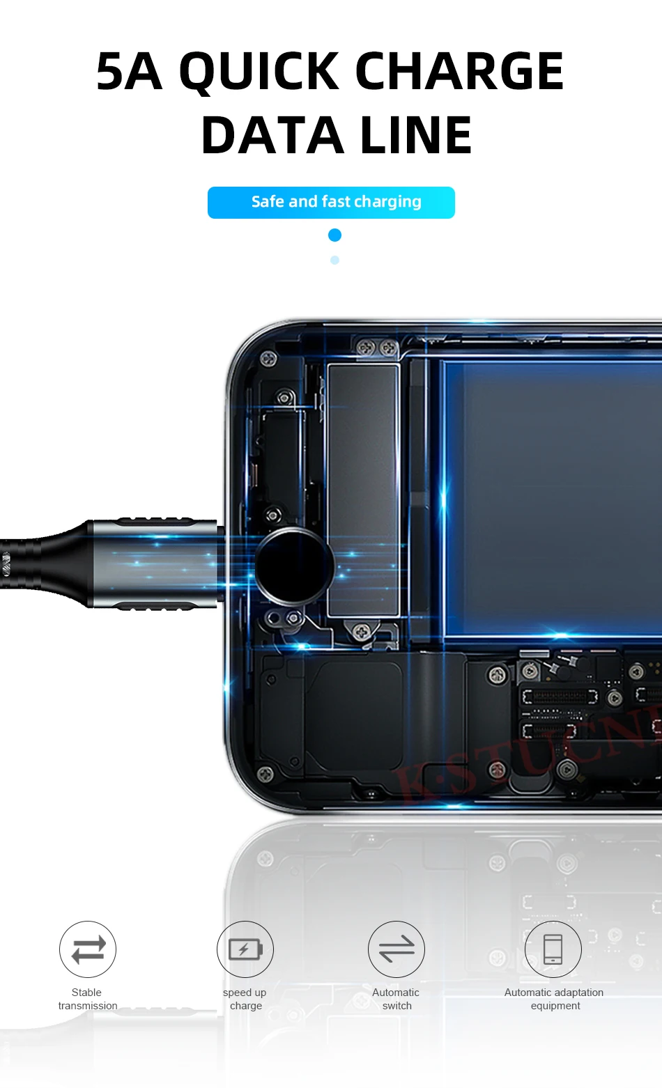 5A usb type-C кабель для huawei P20 Lite Honor 20 10 9 Pro 3,1 шнур для быстрой зарядки данных для Xiaomi Redmi Note 8 7 Pro type-C кабель