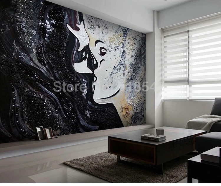Custom Wall Murals 3D Wallpaper For Bedroom Walls Nordic Creative Hand Painted Abstract Beauty Art Wall Painting Living Room 3D