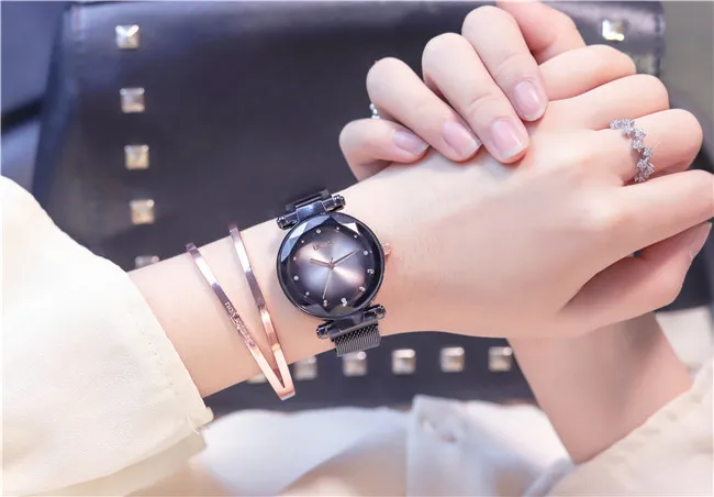 Часы наручные женские кварцевые модные с магнитной застежкой изображением