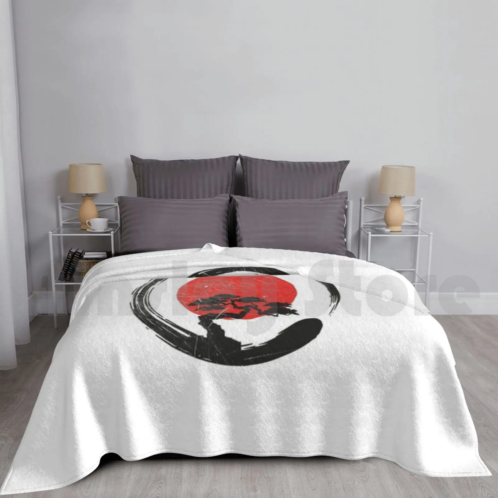 

Буддистский религиозный Будда дзен Энсо круговое дизайнерское одеяло супер мягкое теплосветильник легкое тонкое индуистское буддизм дзен...