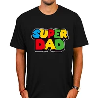 super dad men tshirt colorful short sleeve mario luigi father day gift for dad sofspun cotton hipster cool tops tee
