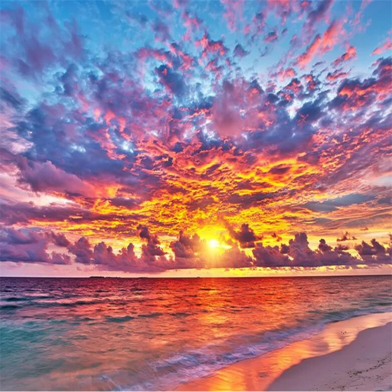 Wellyu индивидуальные большие настенные Экологичные шелковые обои красивый закат