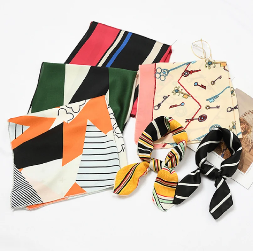 Весенние и осенние шарфы небольшие Квадратные платки женские корейские