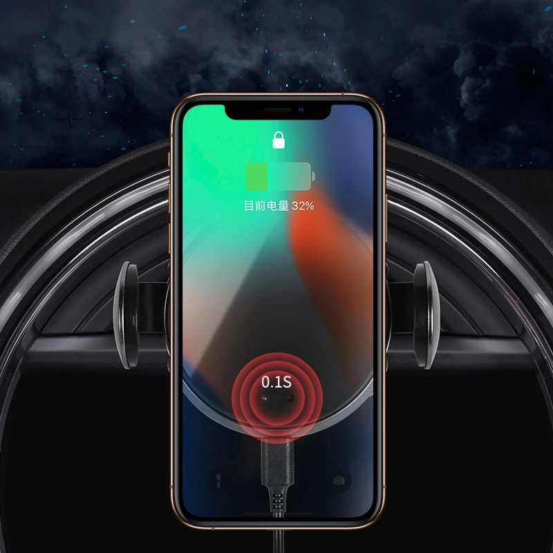 Автомобильный держатель для телефона универсальный с беспроводной зарядкой 15 Вт