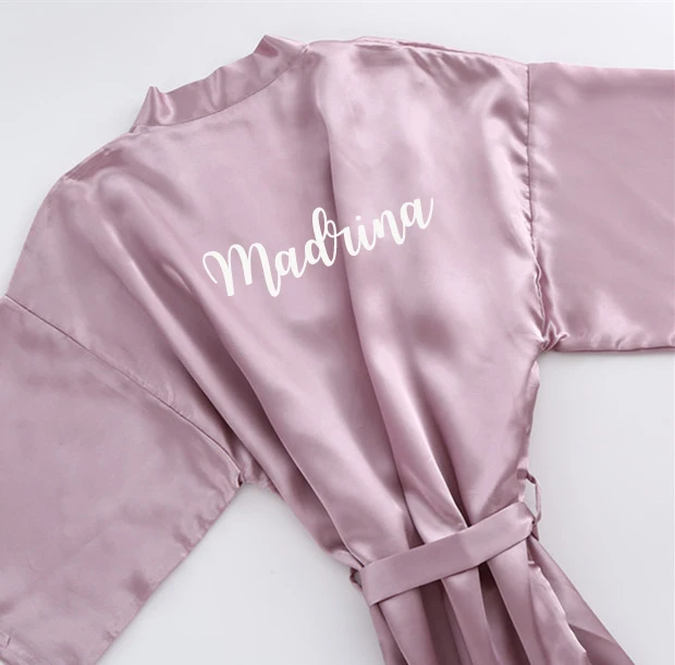 madre del novio Великолепный mauve халат novia Атласный халат для женщин испанский женитьба hermana de la novia dama de honor халаты для невесты - Цвет: madre del novio