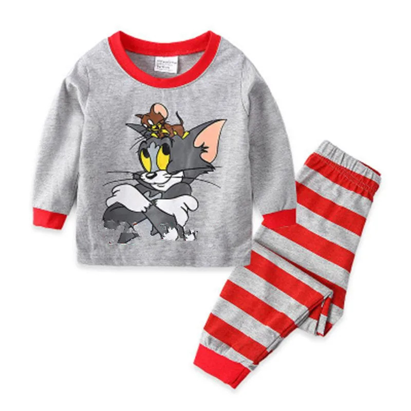 Новые детские пижамы комплекты детской одежды одежда для маленьких мальчиков и