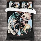 Комплект постельного белья Bakudeku Моя геройская Академия с 2 наволочками, комплект мягкого постельного белья из микрофибры, пододеяльник