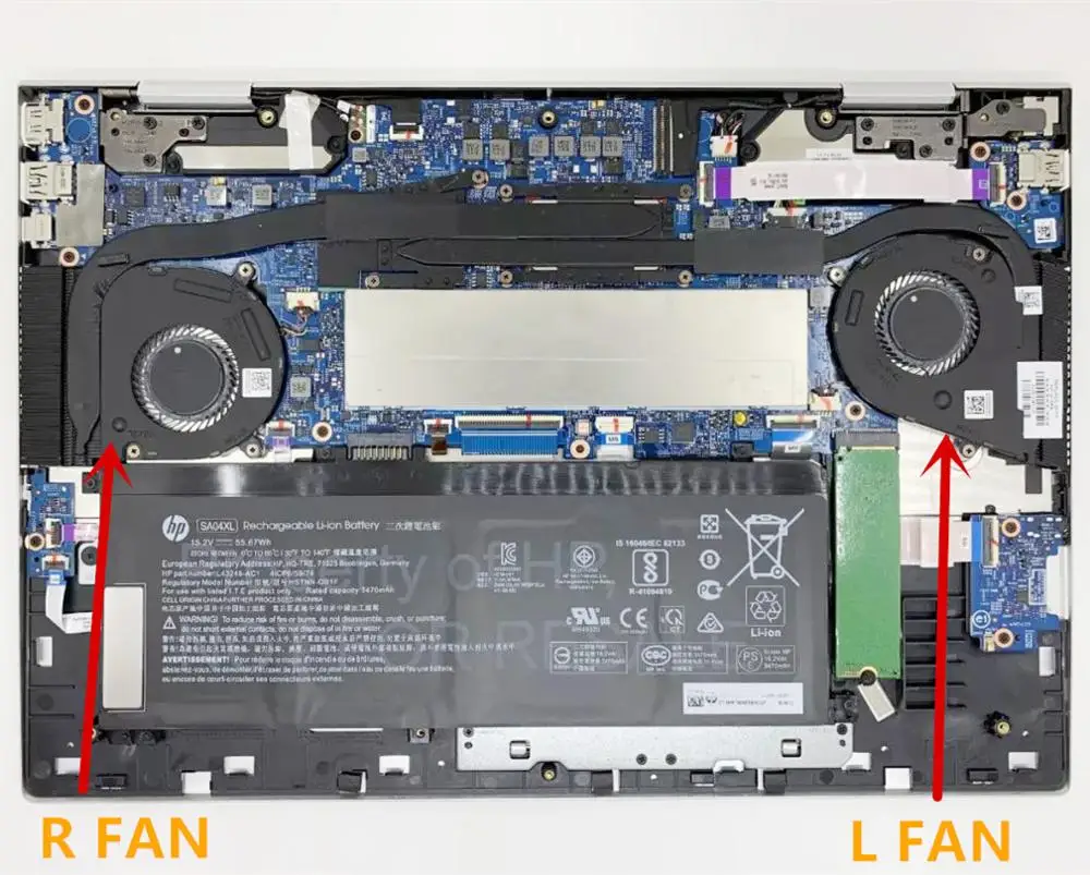 Новый ноутбук процессор GPU охлаждающий вентилятор кулер ПК для HP ENVY X360 15-DS 15-DR