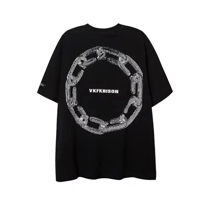 

Футболка мужская оверсайз в стиле ретро, брендовая модная уличная одежда, повседневная рубашка, лето 2021