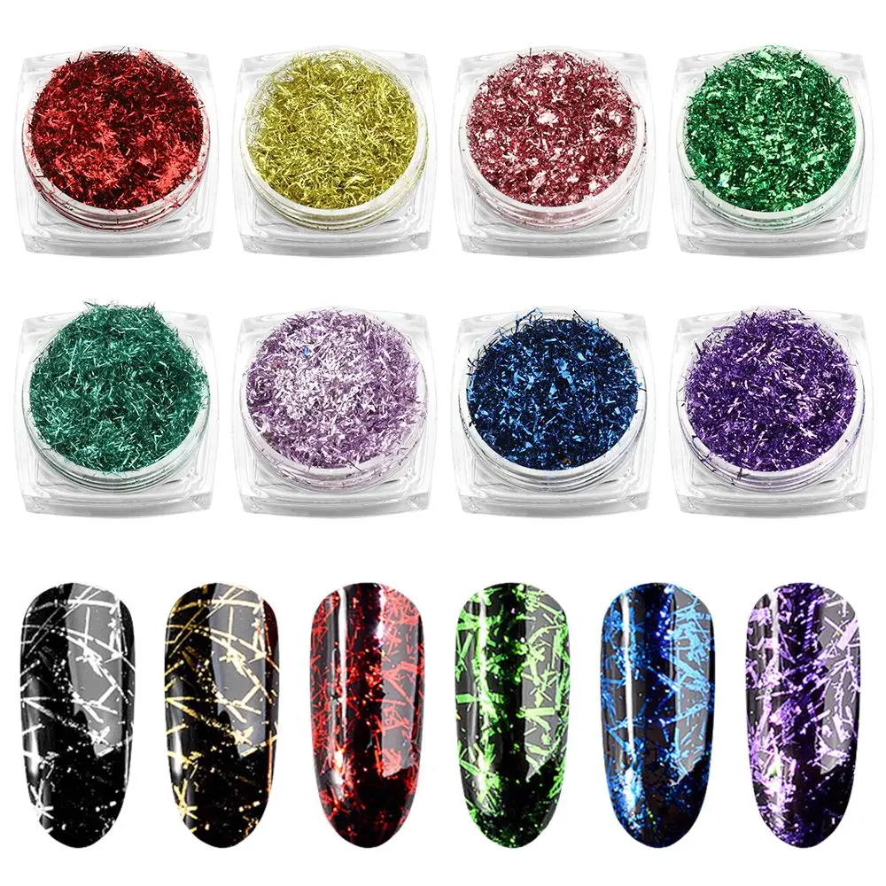 

UV Manicure Nail Decorating Confetti Filling Nail Foils Nail Art Foils 3D Gold Flakes Gold Silver Foil Mesh