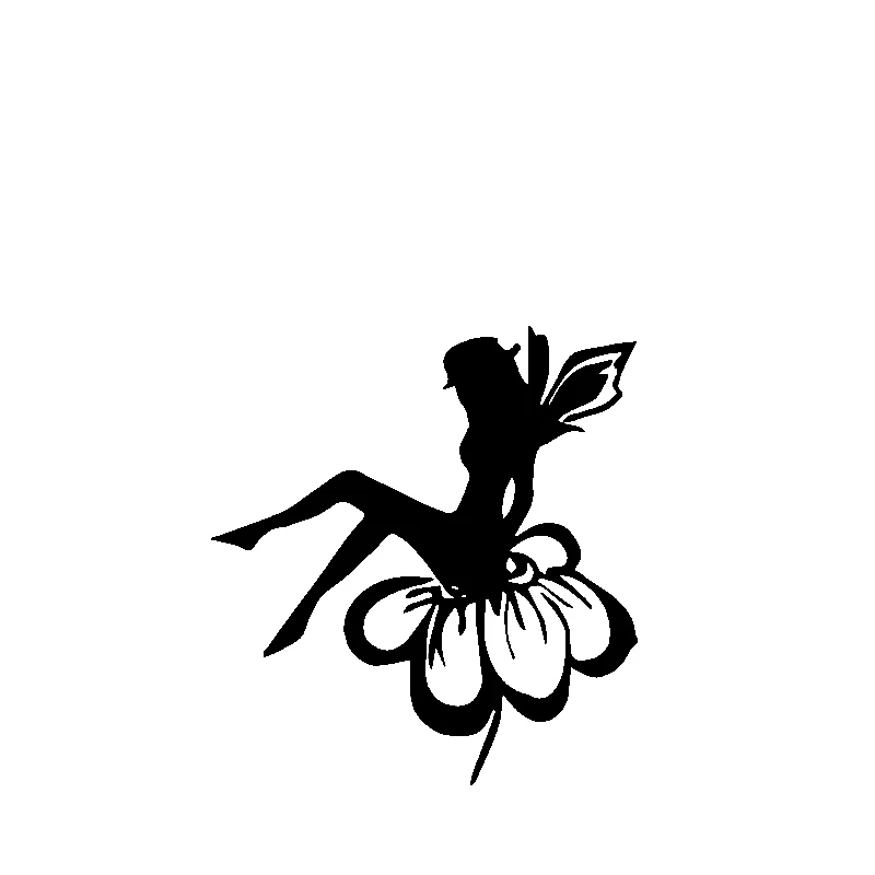 

15,6 см * 14,5 см оригинальная автомобильная Наклейка Виниловая наклейка Фея в цветах