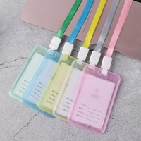 1PC Transparent Bank Bus Credit Card Holder Cover Storage Card Holders Women Men Kids Name Cards Protector Cover Double Sided