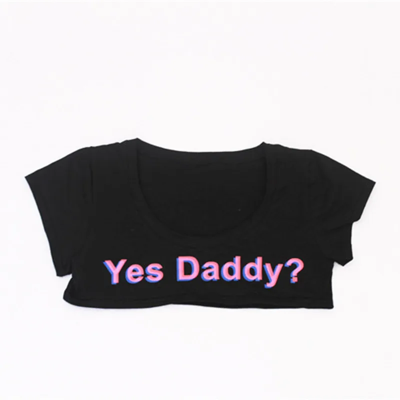 Женская футболка с принтом Yes Daddy белая вечерняя забавным Клубная одежда летний