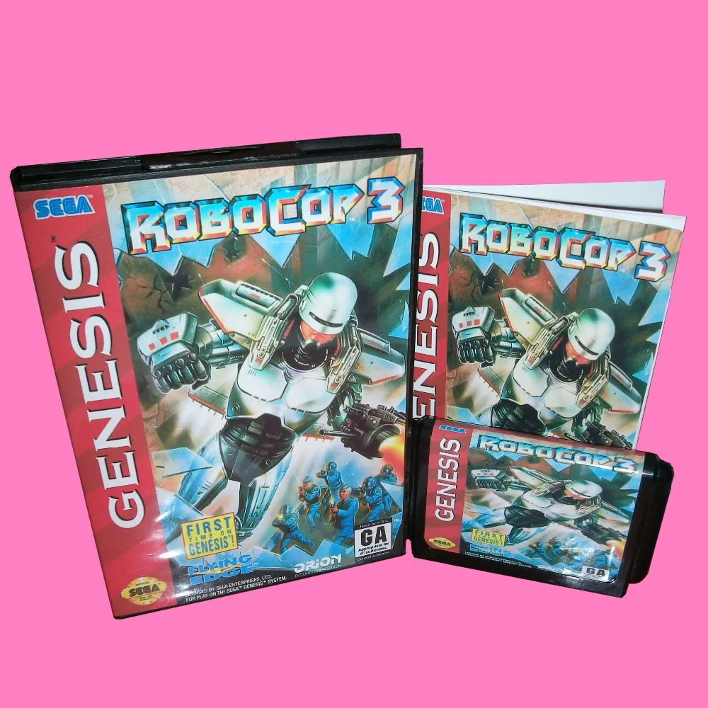 Robocop 3 с коробкой и руководством 16 битная игровая карта MD для Sega Mega Drive