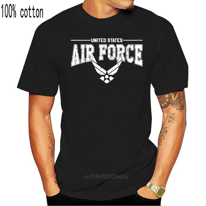 

Usa Us Air Force Logo Us Flag Sleeve American Military Usaf Men'S Tee Shirt newest 2019 Fashion Summer Short Sleeves Cotton Tee